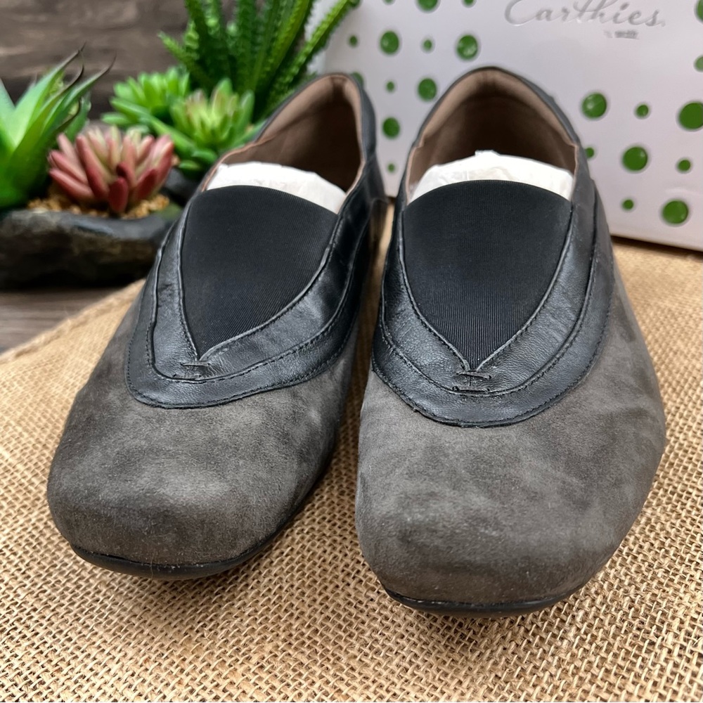 NIB Earthies Ferro Suede Leather Flats Loafers Shoes Dark Grey 8.5B - Picture 3 of 12